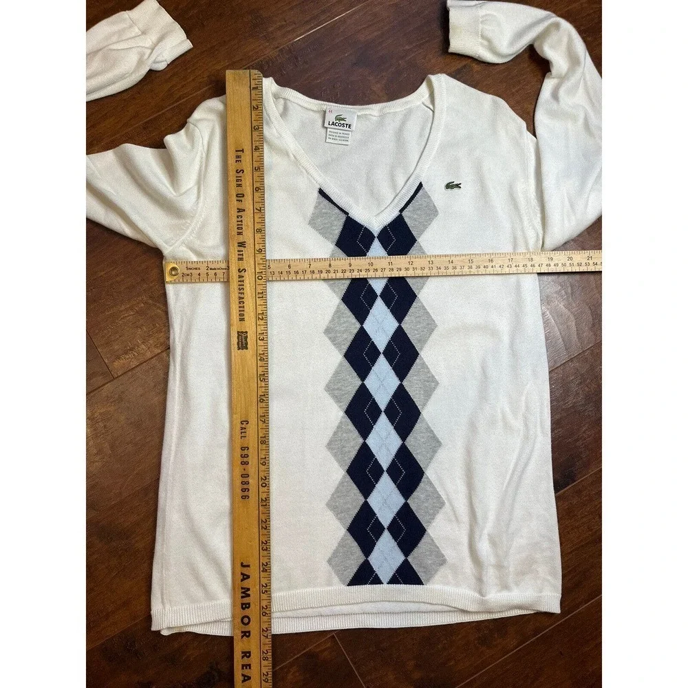 Lactose Mens Size 44 white pattern sweater Read Below